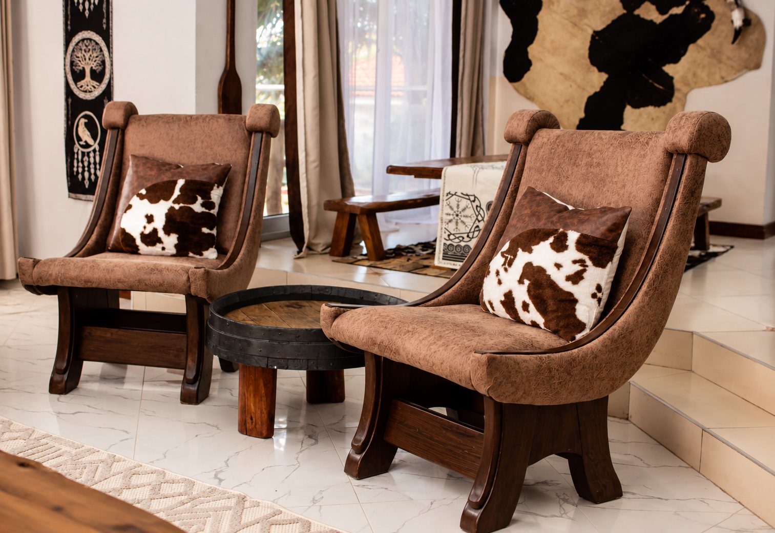 Authentic House of Vikings lounge seating in Nyali