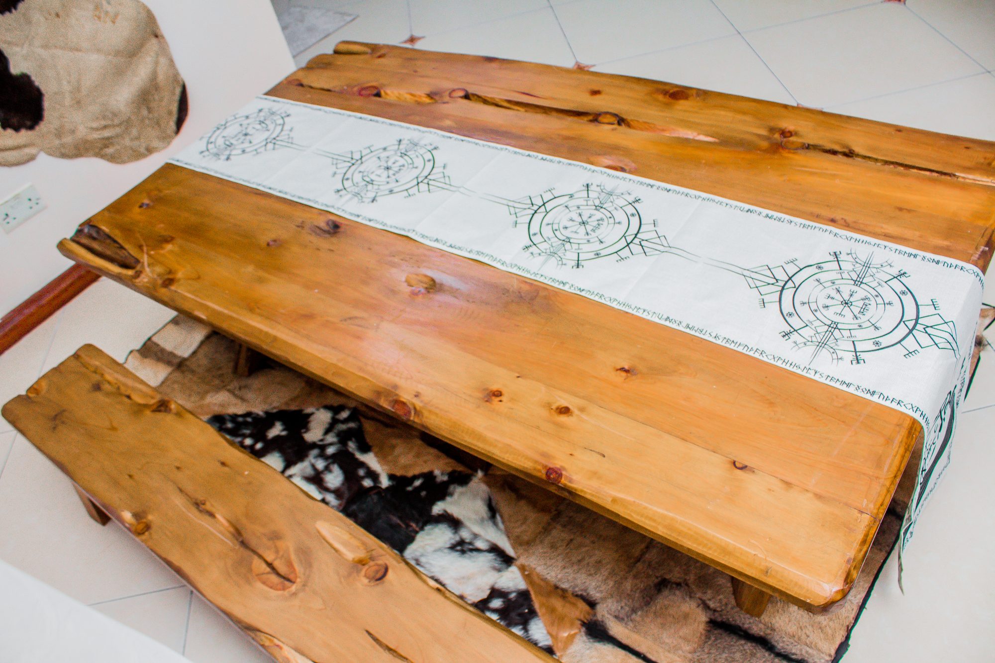 Carved coffee table