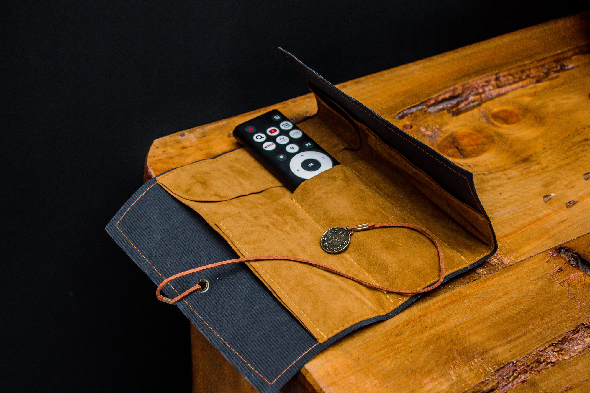 Leather remote holder