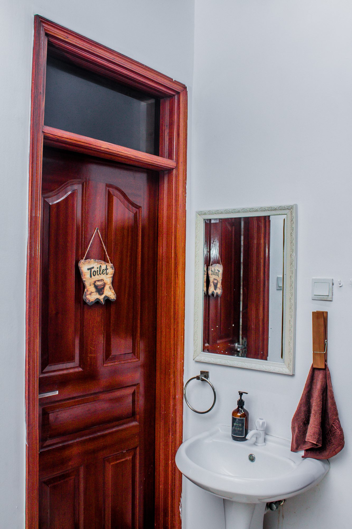 Guest washroom door