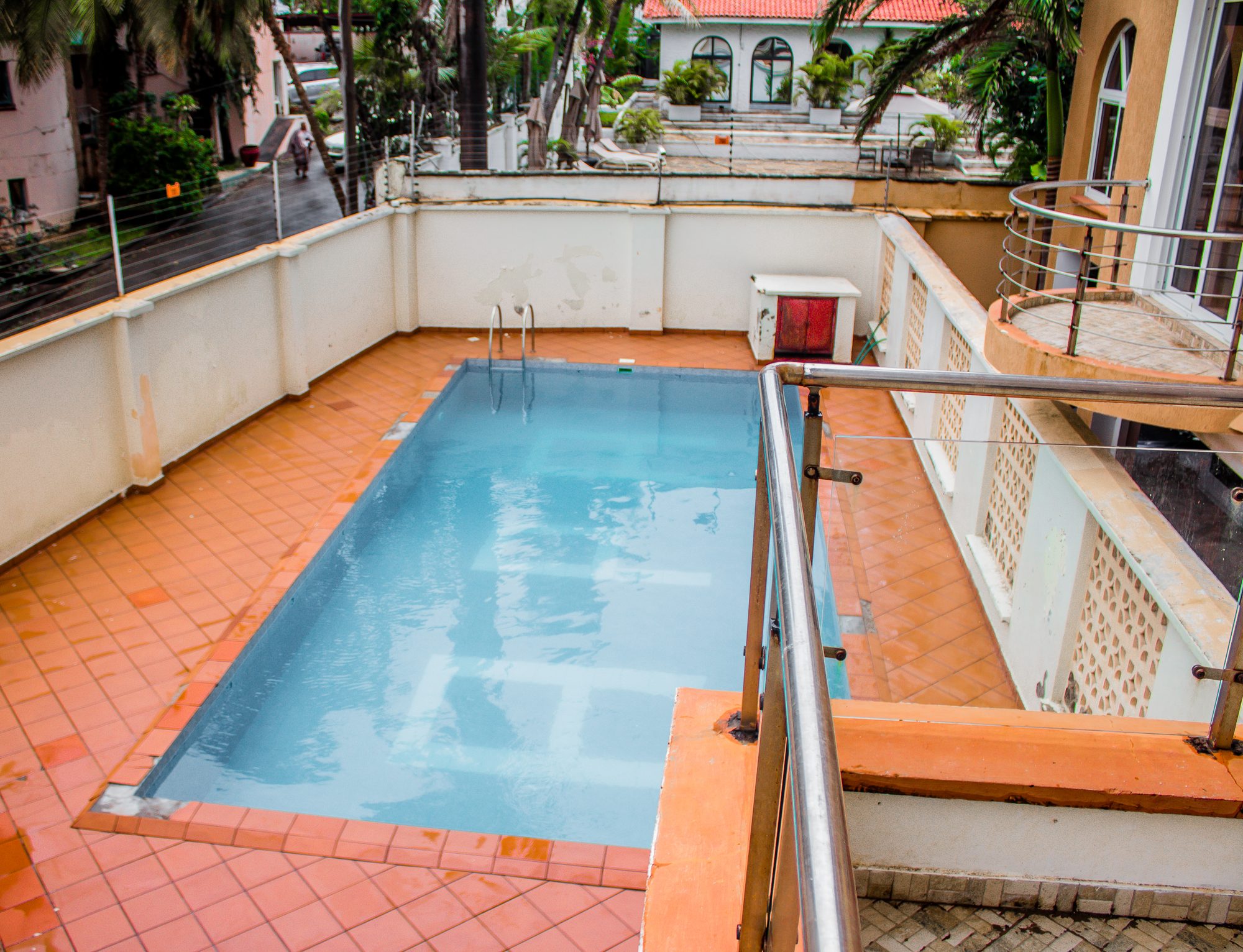 The pool from the stairs