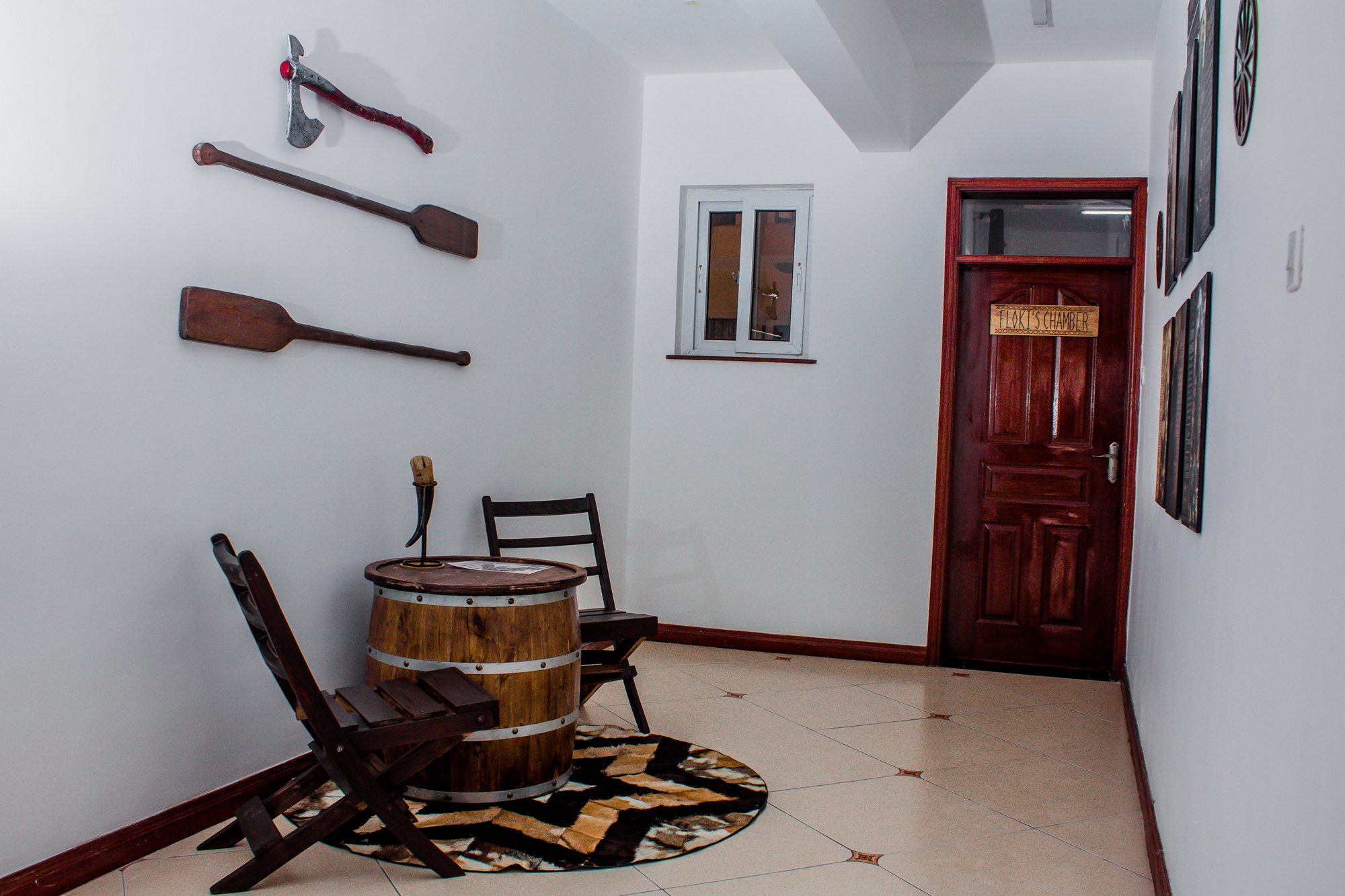 Hallway · barrel and oars